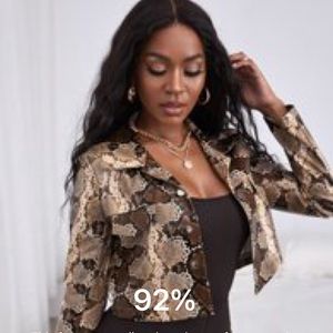 Snakeskin Cropped Jacket